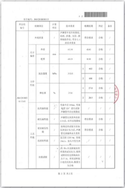 濮阳出厂检测报告